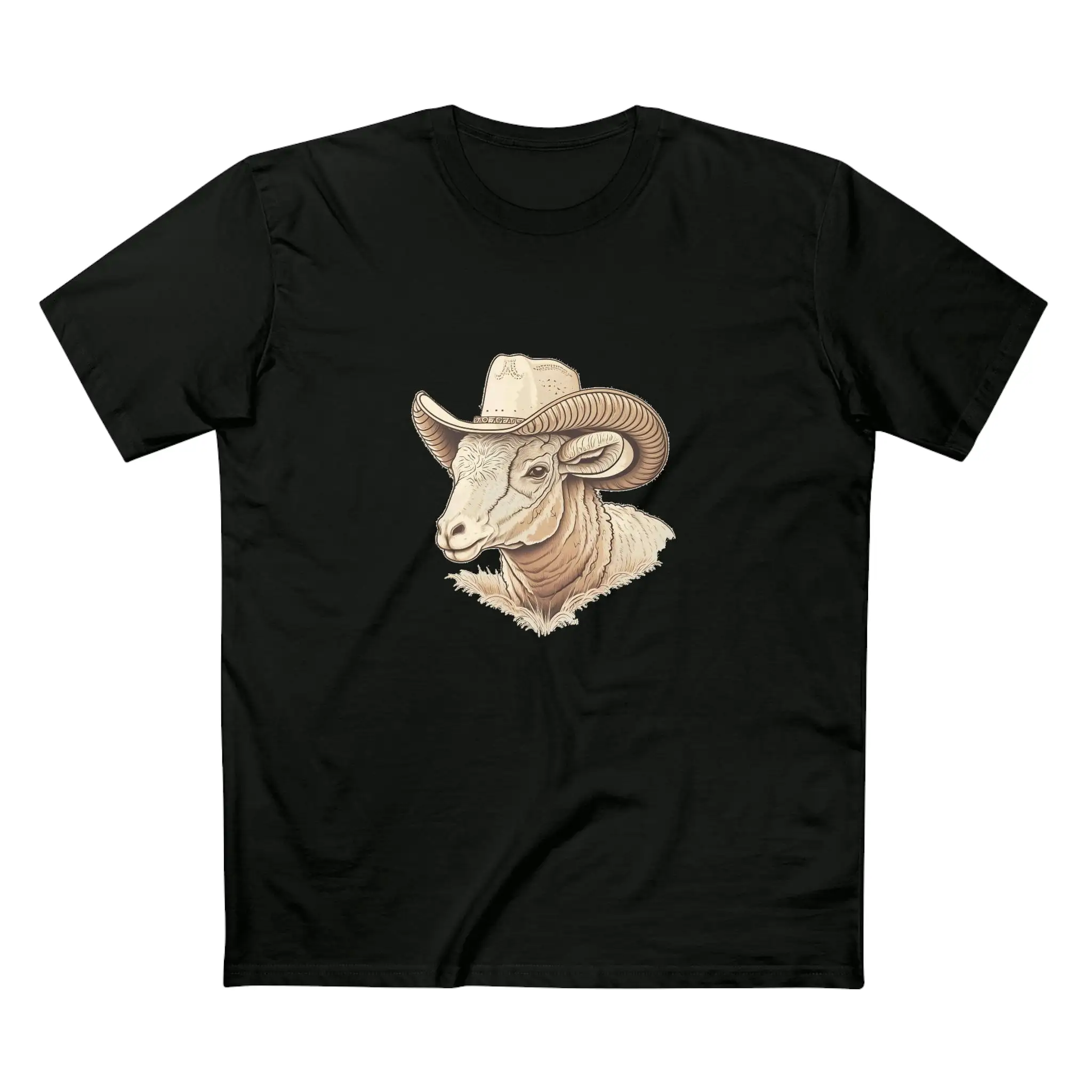 Men's ram cowboy crew neck t-shirt