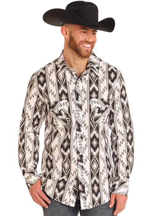 Men's Rock & Roll Cowboy Modern Fit Front Shirt #BMN2S04718