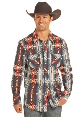 Men's Rock & Roll Cowboy Modern Fit Snap Front Shirt #BMN2S04737