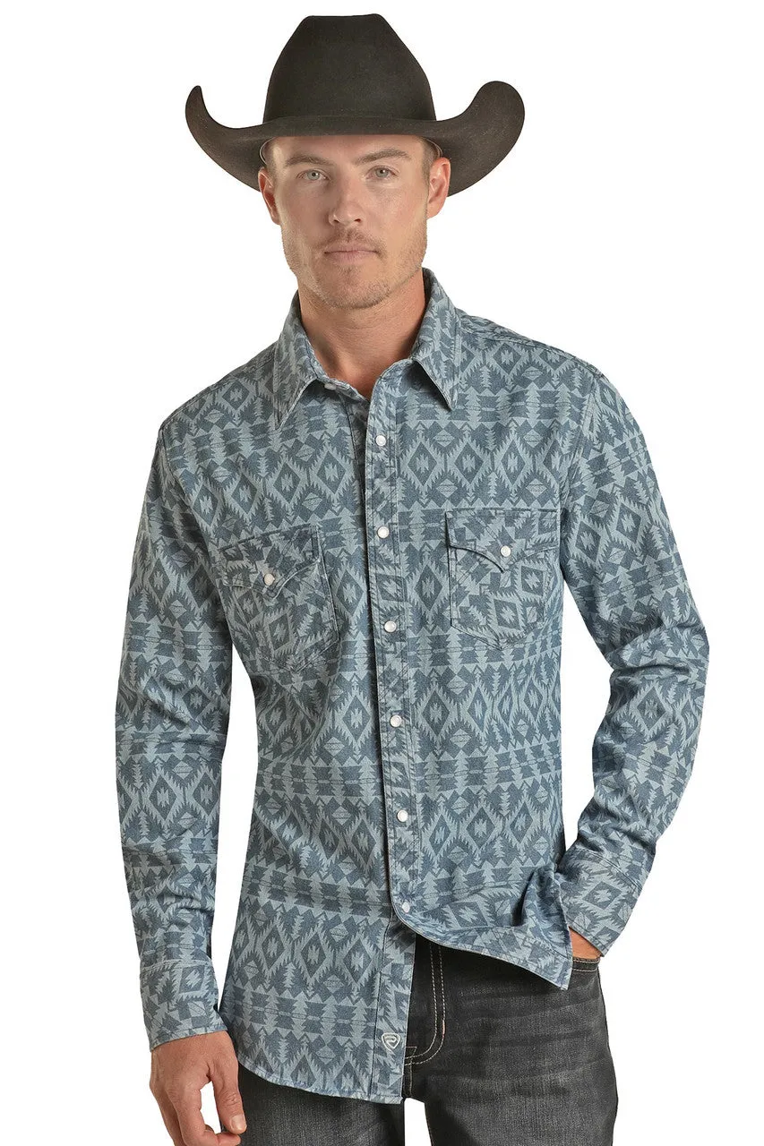 Men's Rock & Roll Cowboy Slim Fit Snap Front Shirt #BMN2S02671