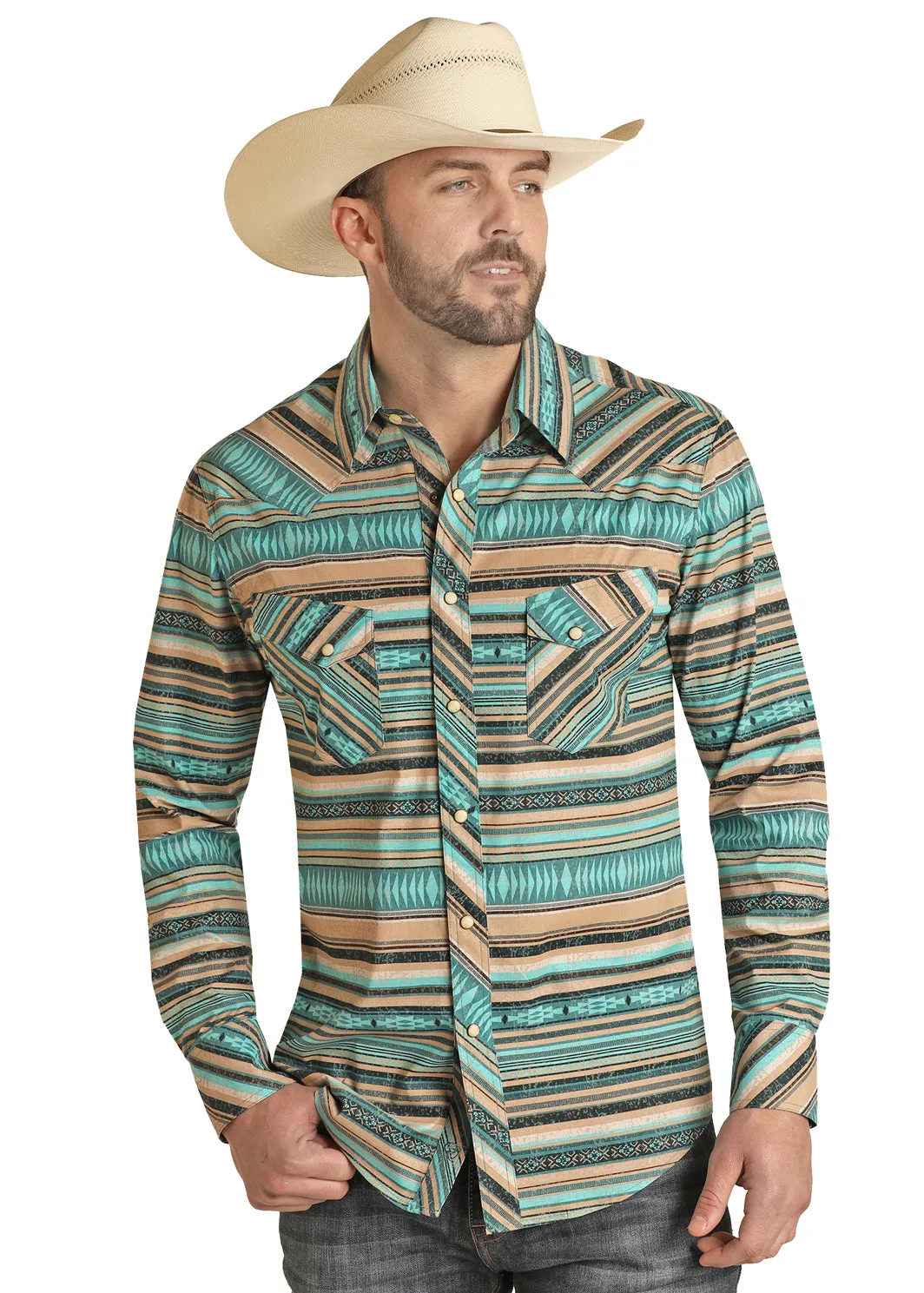 Men's Rock & Roll Cowboy Snap Front Shirt #RRMSOSR0PZ-C