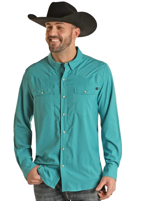 Men's Rock & Roll Cowboy TEK Western Snap Front Shirt #BMN2S02400