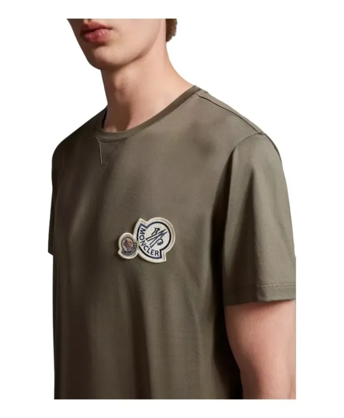 MONCLER  |Crew Neck Plain Cotton Short Sleeves Crew Neck T-Shirts