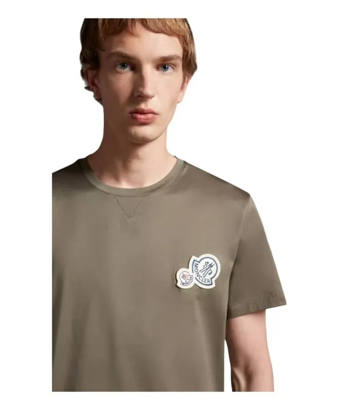 MONCLER  |Crew Neck Plain Cotton Short Sleeves Crew Neck T-Shirts