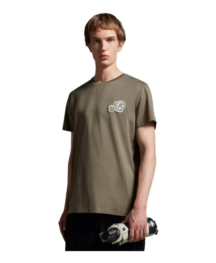 MONCLER  |Crew Neck Plain Cotton Short Sleeves Crew Neck T-Shirts