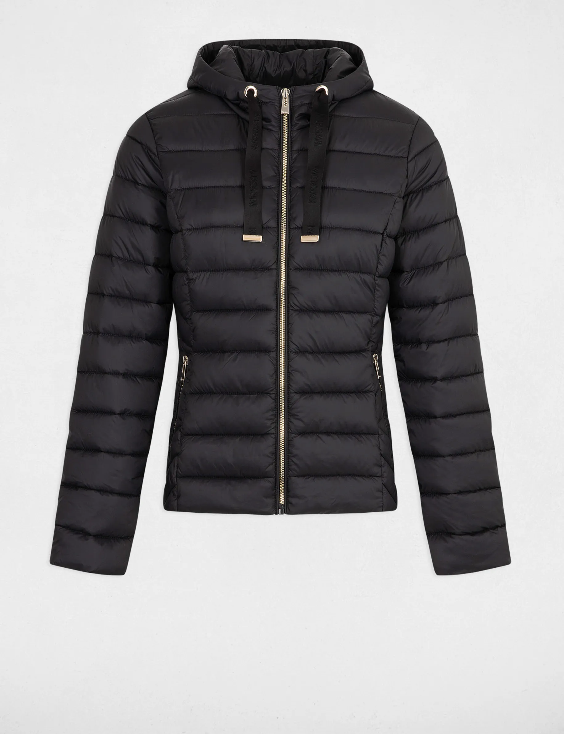 Padded jacket with hood black women