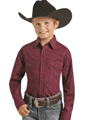 Panhandle Cowboy Boy's Purple Brushed Cotton Snap Up Western Shirt PSBSOSRZ22