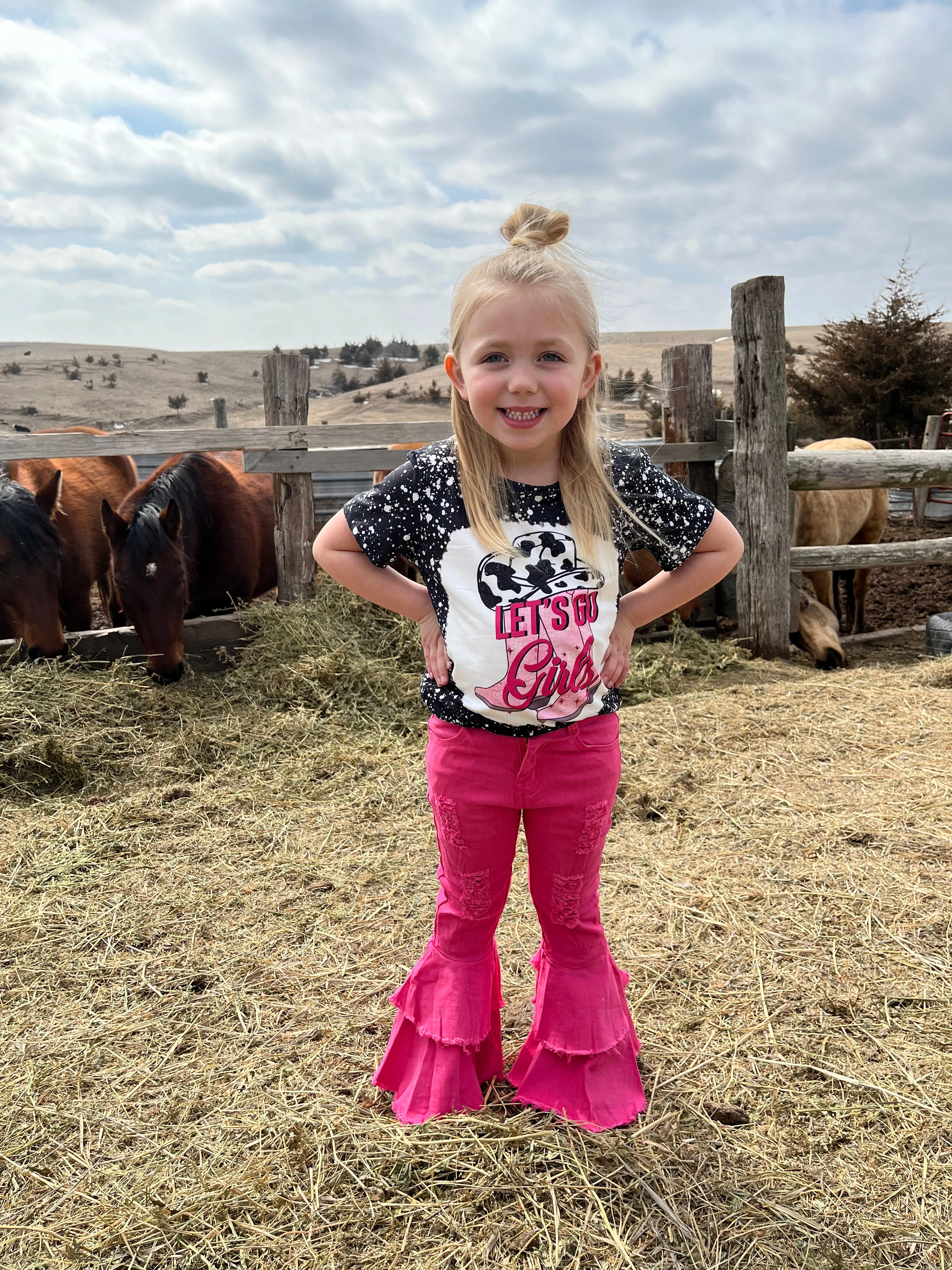 Pink Girl's Bell Bottoms