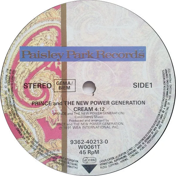 Prince And The New Power Generation ~ Cream