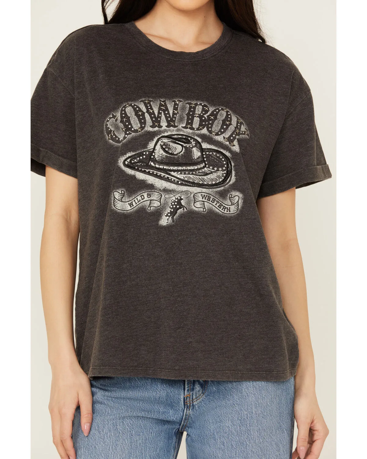 Product Name:  Blended Women's Cowboy Embroidered Graphic T-Shirt