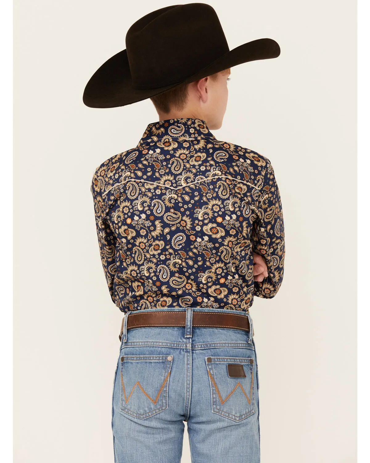 Product Name:  Cowboy Hardware Boys' Paisley Print Long Sleeve Snap Western Shirt