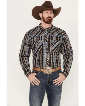 Product Name:  Cowboy Hardware Men's Austin Plaid Print Long Sleeve Pearl Snap Western Shirt