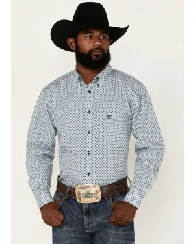 Product Name:  Cowboy Hardware Men's Diamond Star Print Long Sleeve Button-Down Western Shirt