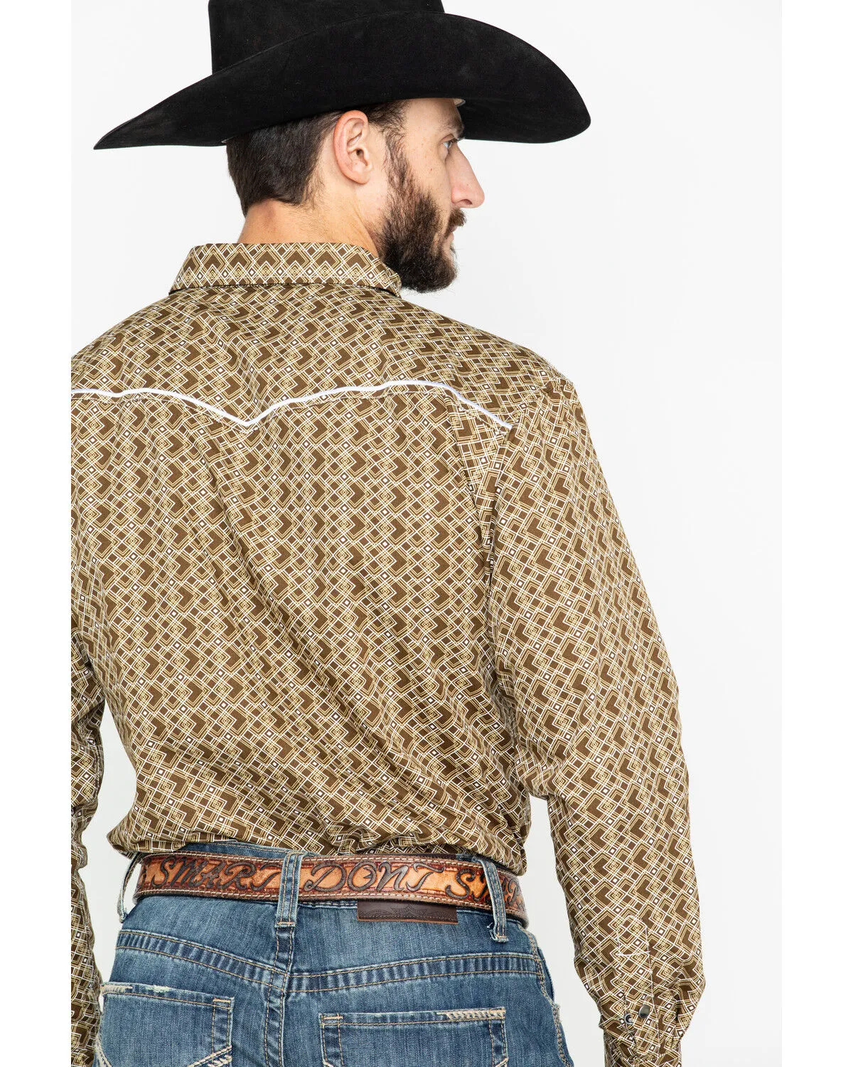 Product Name:  Cowboy Hardware Men's Double Diamond Print Long Sleeve Western Shirt