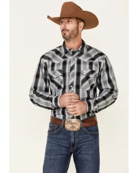 Product Name:  Cowboy Hardware Men's Hombre Large Plaid Print Long Sleeve Pearl Snap Western Shirt