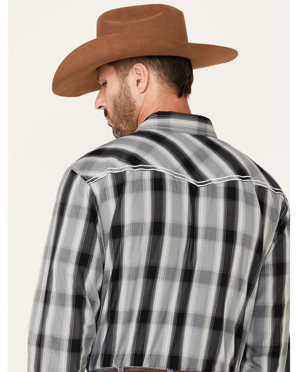 Product Name:  Cowboy Hardware Men's Hombre Large Plaid Print Long Sleeve Pearl Snap Western Shirt