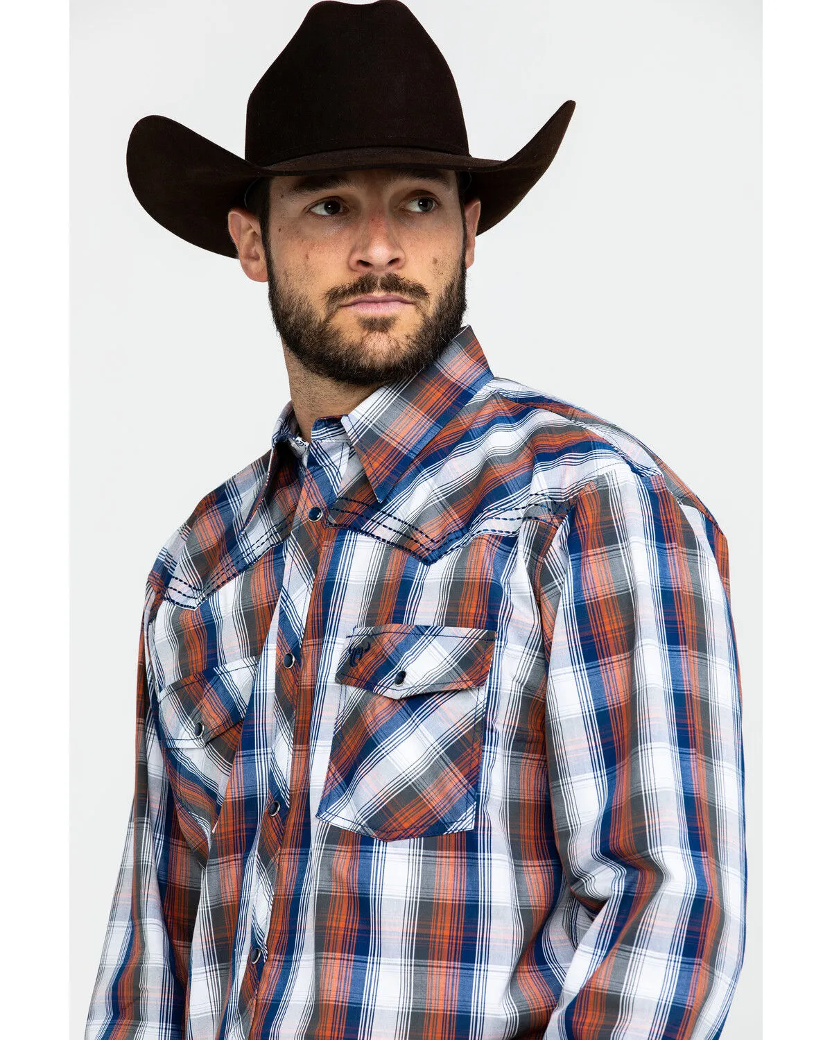 Product Name:  Cowboy Hardware Men's Multi Large Plaid Long Sleeve Western Shirt