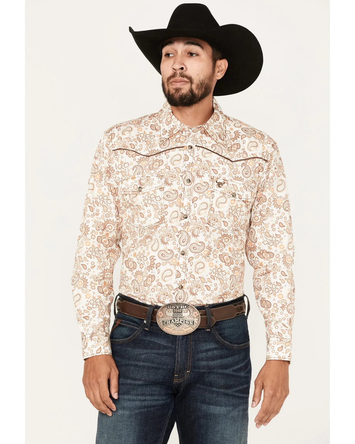 Product Name:  Cowboy Hardware Men's Paisley Print Long Sleeve Snap Western Shirt