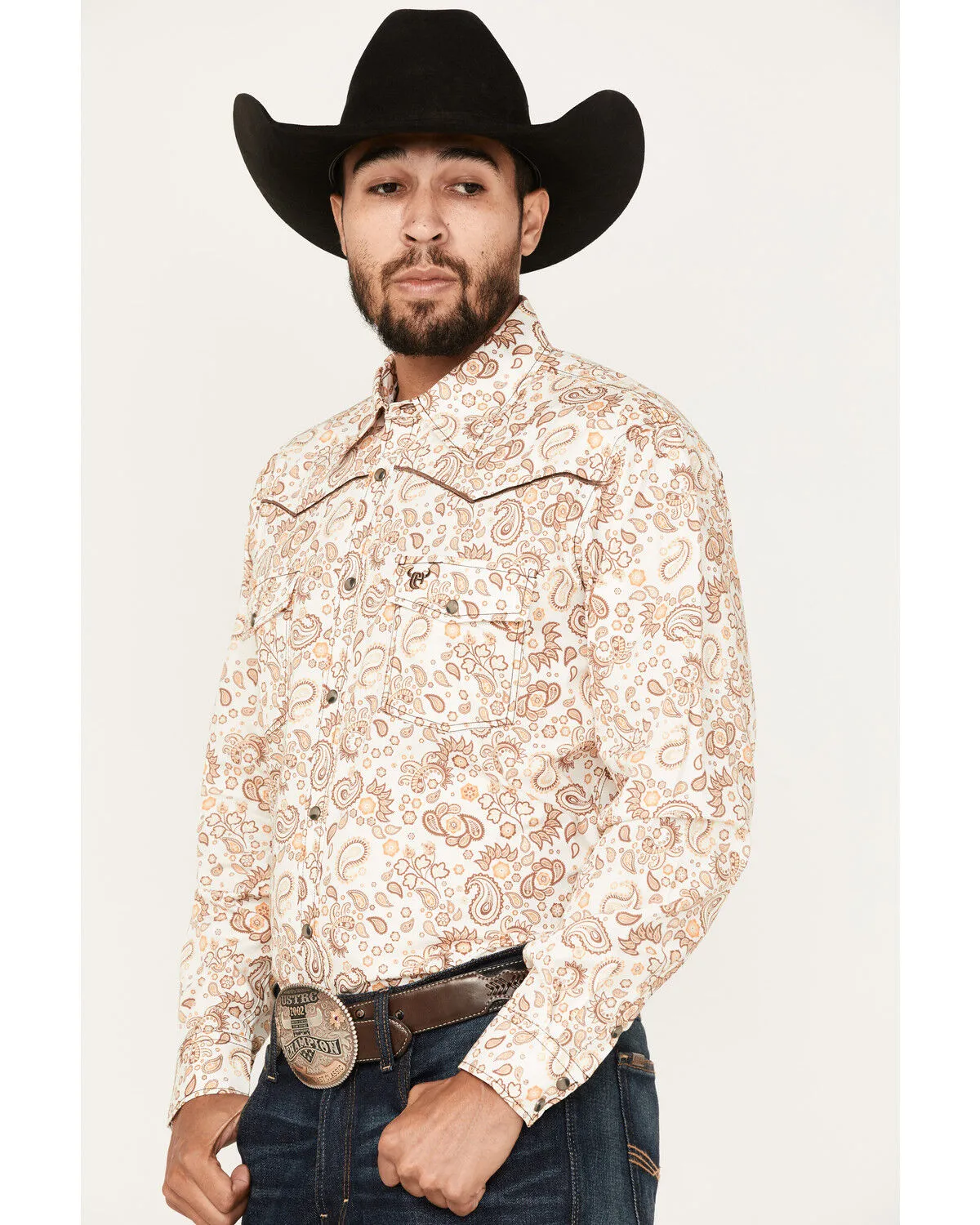 Product Name:  Cowboy Hardware Men's Paisley Print Long Sleeve Snap Western Shirt