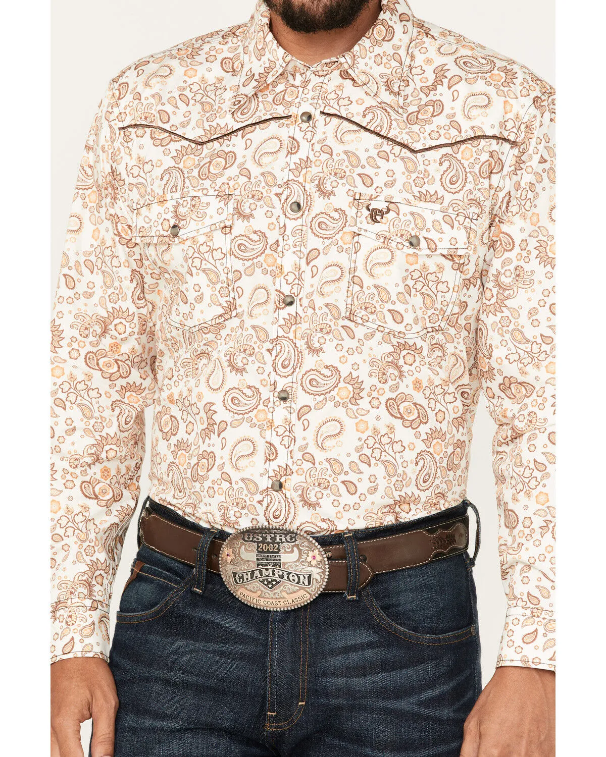 Product Name:  Cowboy Hardware Men's Paisley Print Long Sleeve Snap Western Shirt