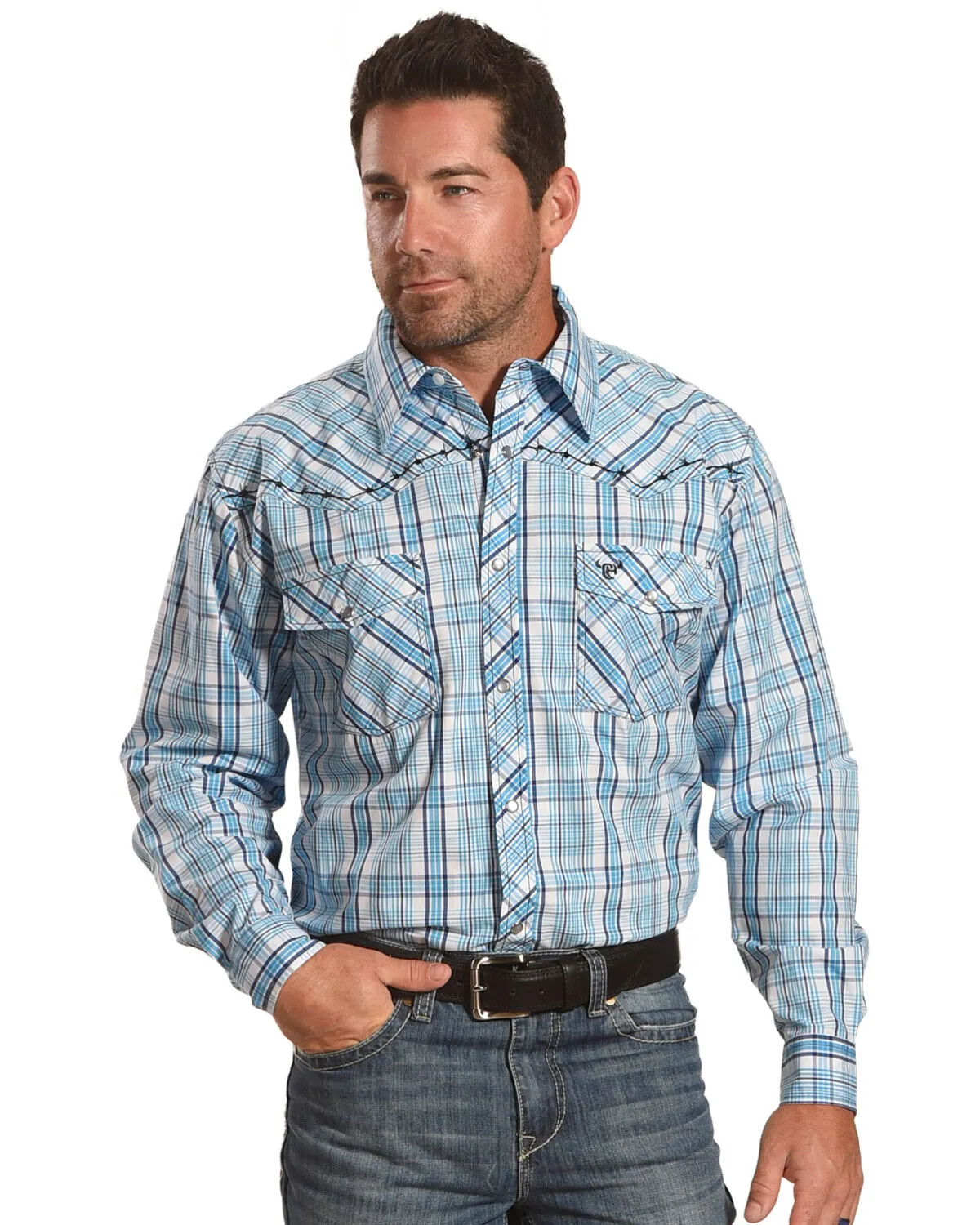 Product Name:  Cowboy Hardware Men's Picnic Plaid Print Long Sleeve Western Shirt