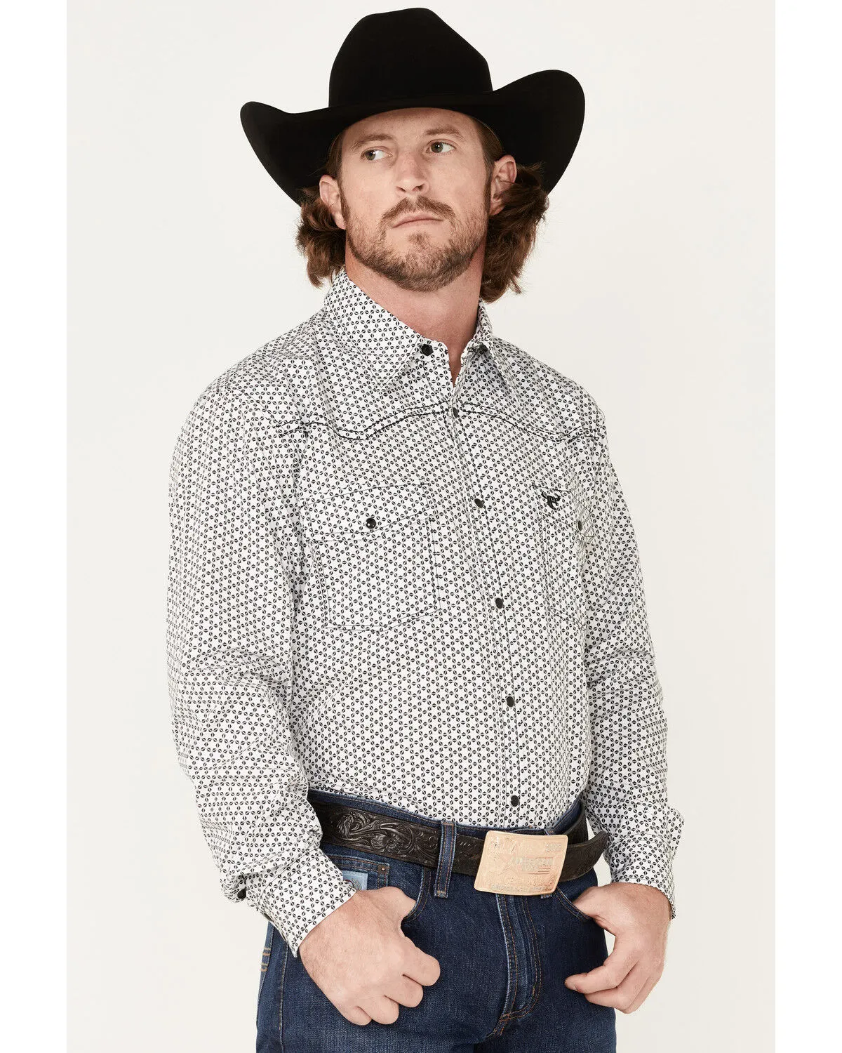 Product Name:  Cowboy Hardware Men's Six Star Geo Print Snap Western Shirt