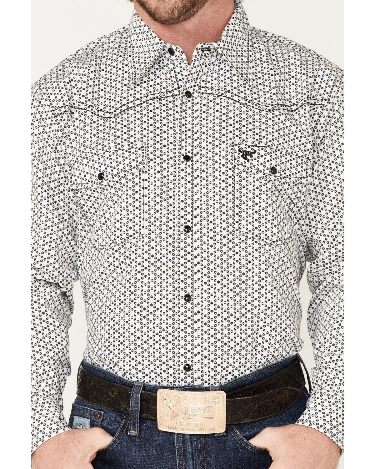 Product Name:  Cowboy Hardware Men's Six Star Geo Print Snap Western Shirt