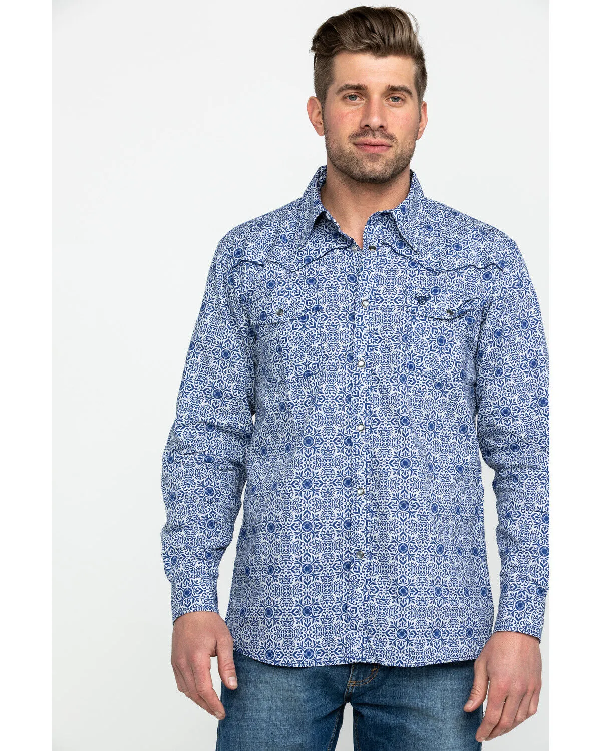 Product Name:  Cowboy Hardware Men's Traditional Plaid Print Long Sleeve Western Shirt