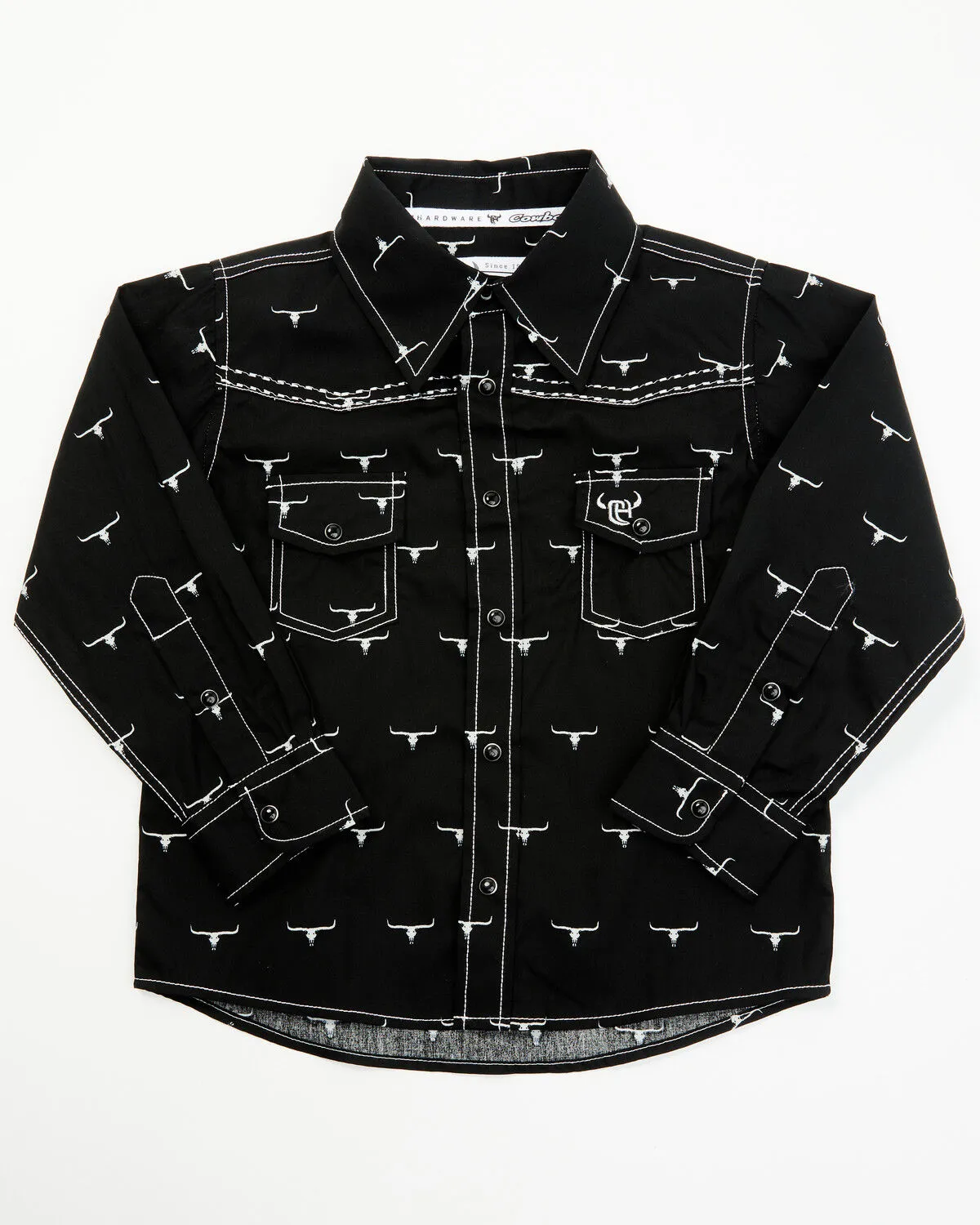 Product Name:  Cowboy Hardware Toddler Boys' Steerhead Print Long Sleeve Snap Western Shirt