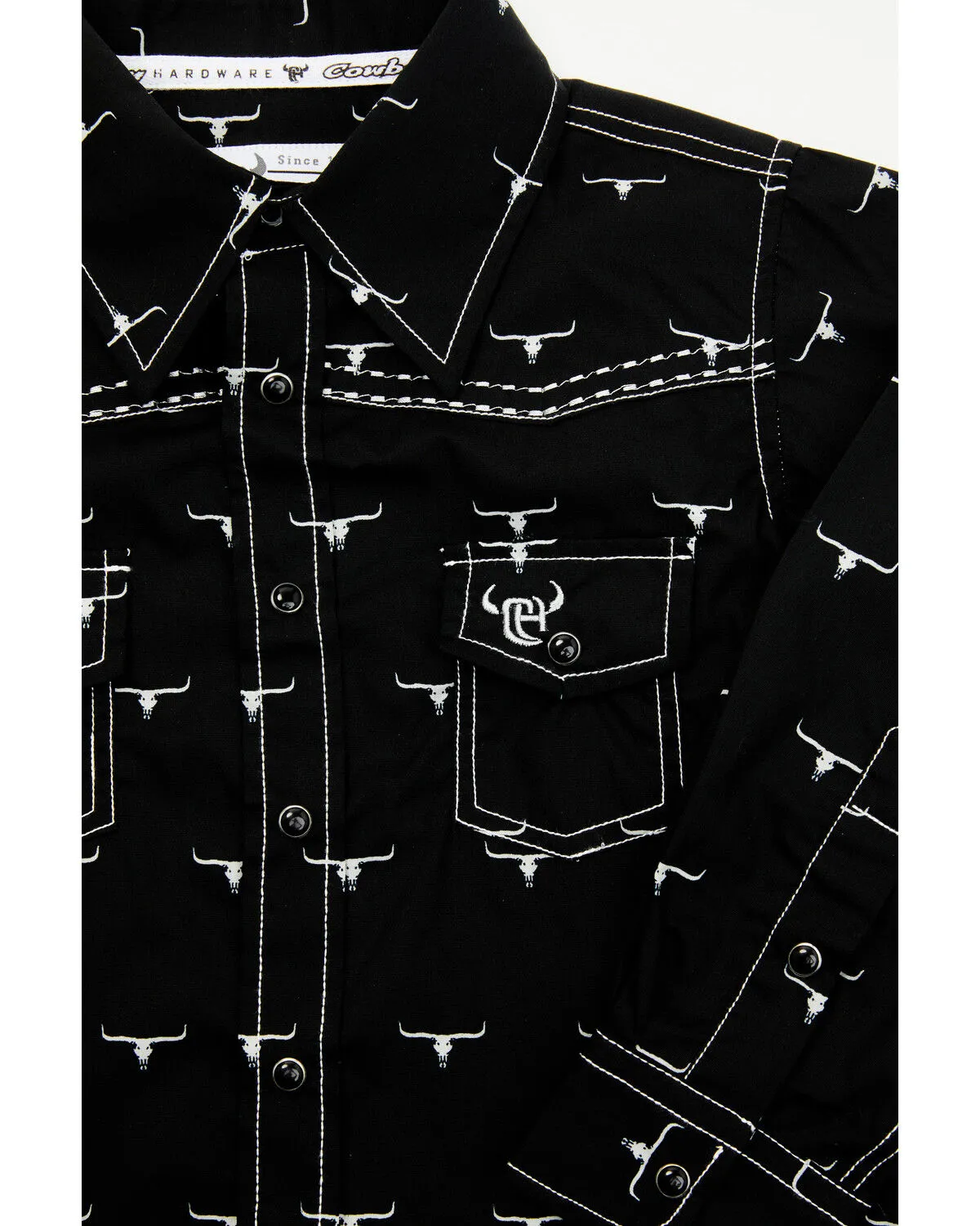 Product Name:  Cowboy Hardware Toddler Boys' Steerhead Print Long Sleeve Snap Western Shirt