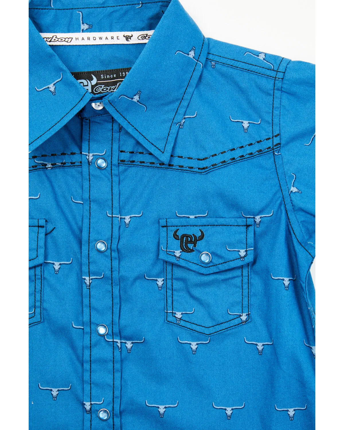 Product Name:  Cowboy Hardware Toddler Boys' Steerhead Print Short Sleeve Snap Western Shirt