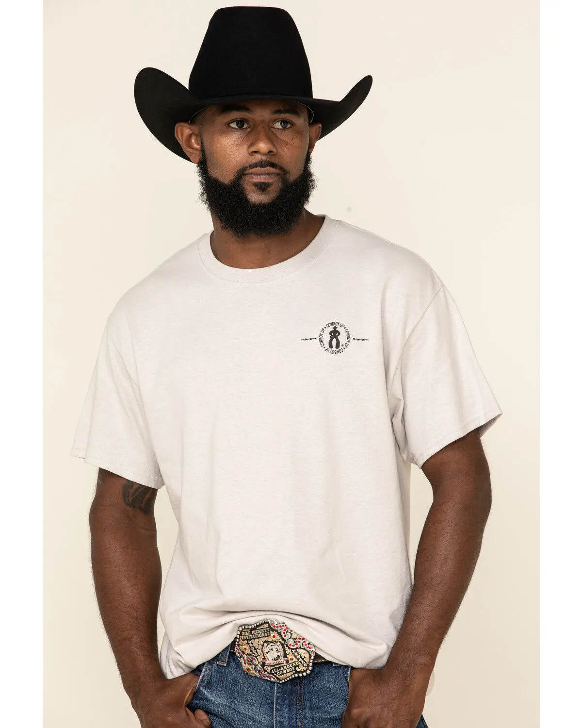 Product Name:  Cowboy Up Men's Cowboy Up or Shut Up Short Sleeve Graphic T-Shirt