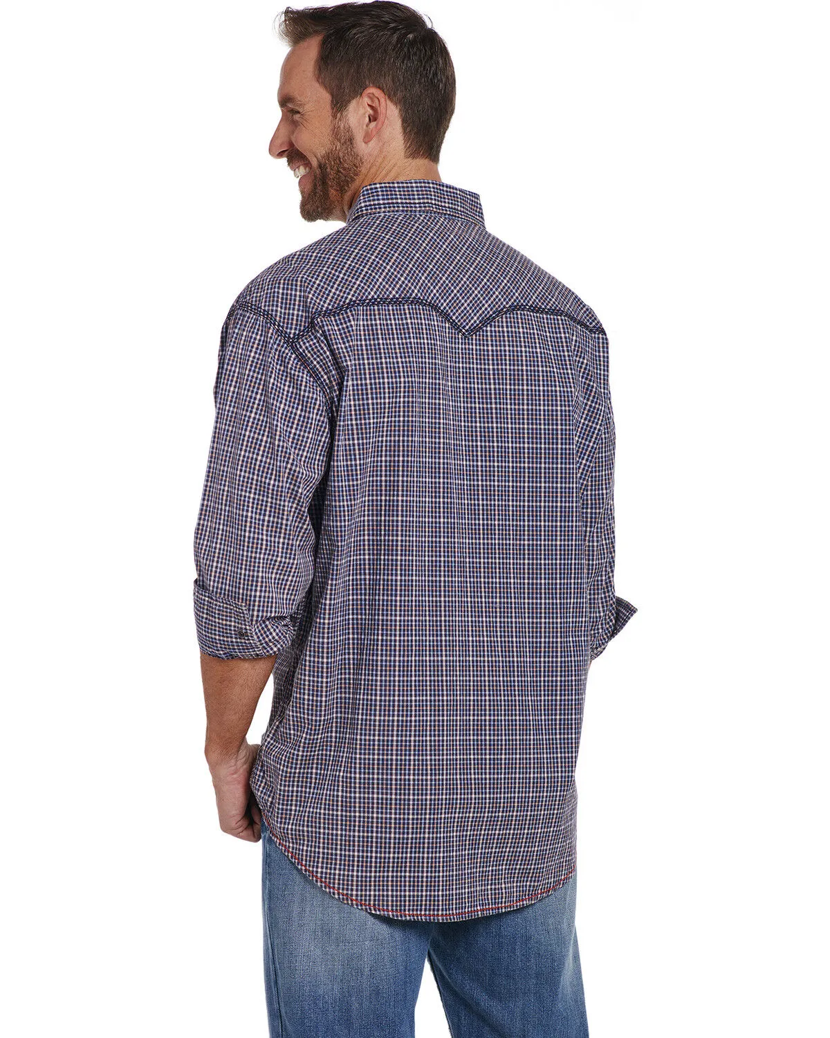 Product Name:  Cowboy Up Men's Heavy Stitched Plaid Print Long Sleeve Snap Western Shirt