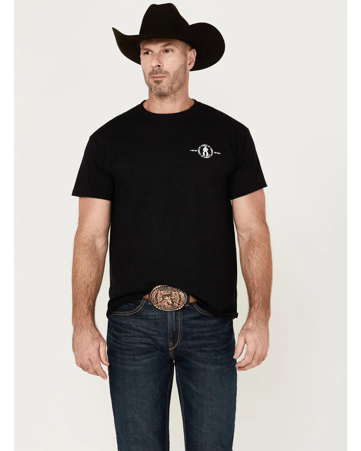 Product Name:  Cowboy Up Men's Step Aside Short Sleeve Graphic T-Shirt