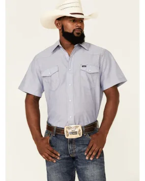 Product Name:  Wrangler Men's Chambray Rigid Cowboy Cut Short Sleeve Pearl Snap Work Shirt