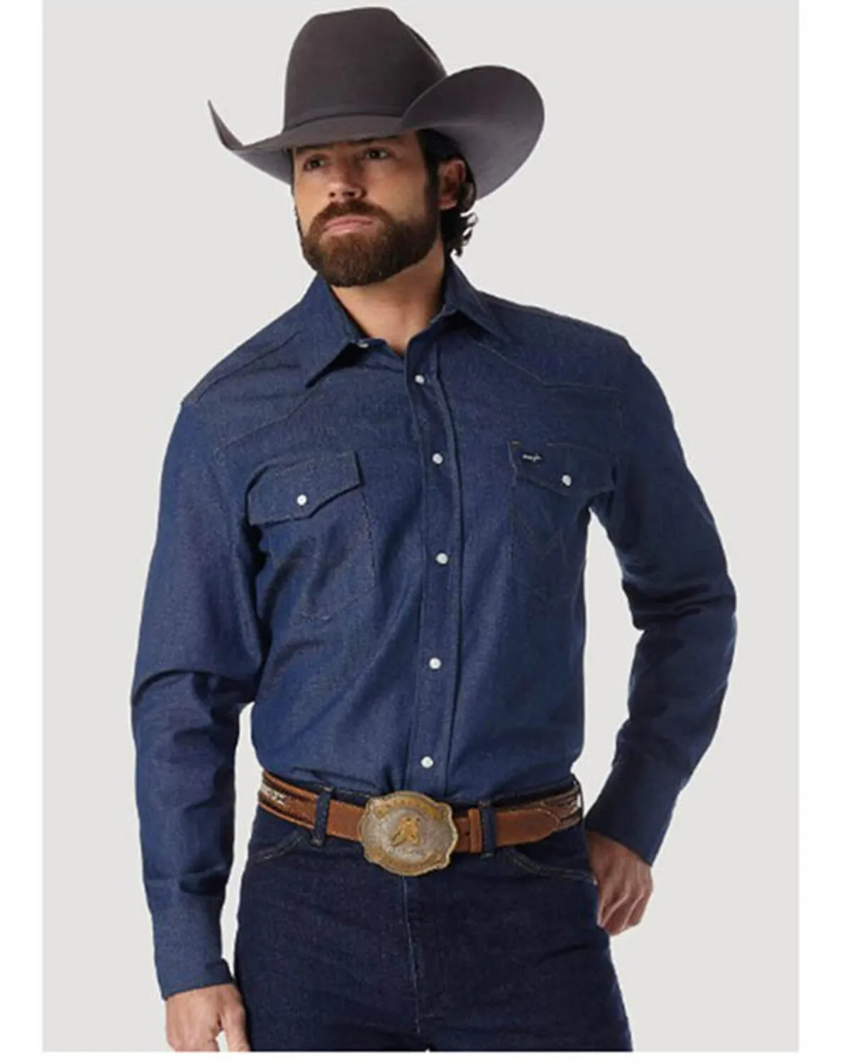 Product Name:  Wrangler Men's Cowboy Cut Rigid Denim Western Work Shirt