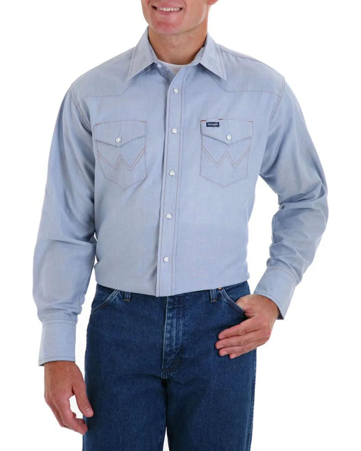 Product Name:  Wrangler Men's Cowboy Cut Work Chambray Shirt - Big & Tall