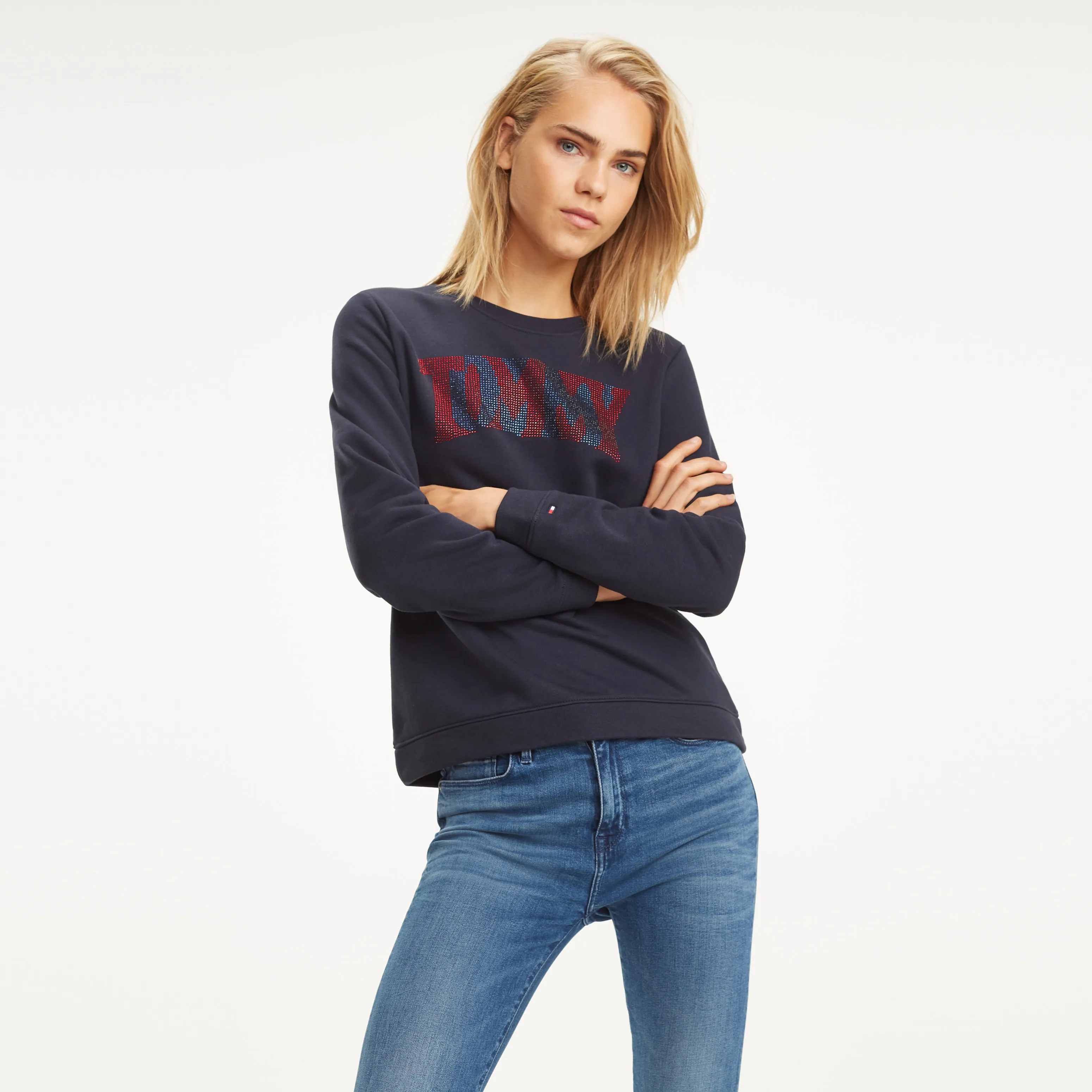 Rhinestone Logo Sweatshirt | Hoodies | Tommy Hilfiger