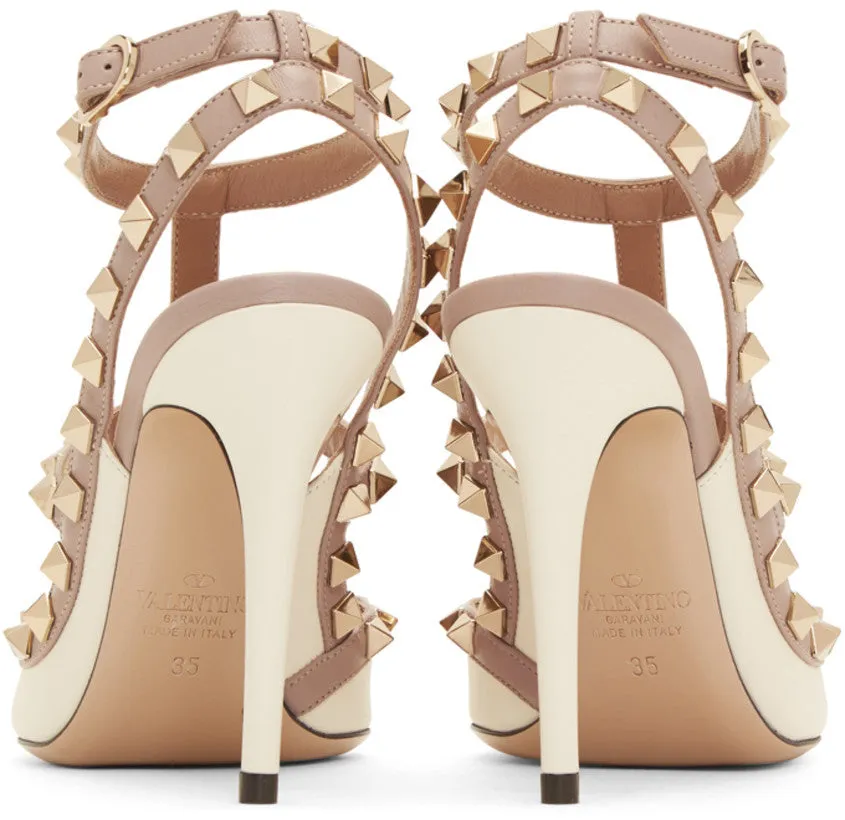 Rockstud Slingback Nappa, Ivory