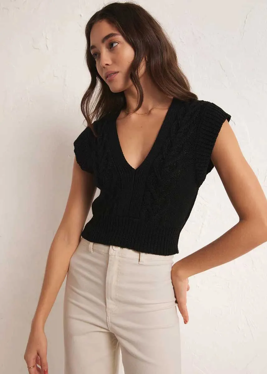 Roped In Sweater Vest - Black