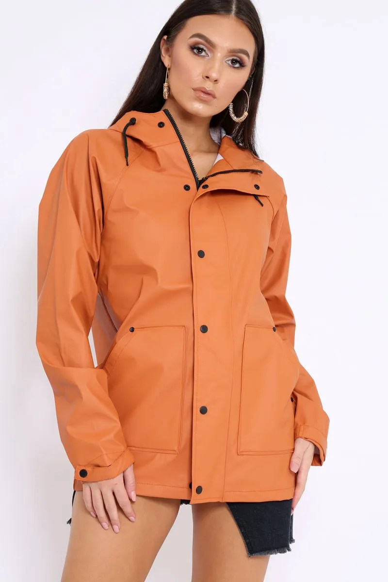 Rust Hooded Rain Jacket - Fox