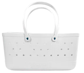 Simply Southern Solid Cloud Grey Beach Waterproof Washable Utility Tote Bag