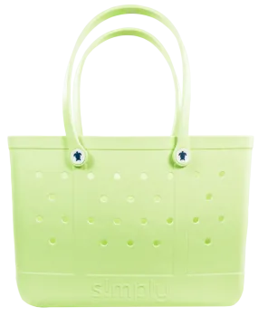 Simply Southern Solid Kiwi Green Beach Waterproof Washable Large Tote Bag