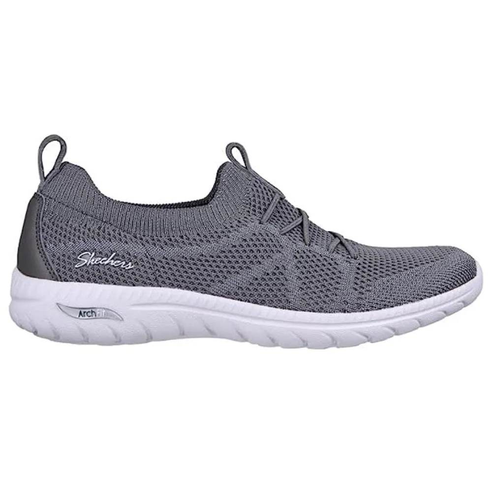 SKECHERS Women's Arch Fit Flex Running Shoe (Charcoal)