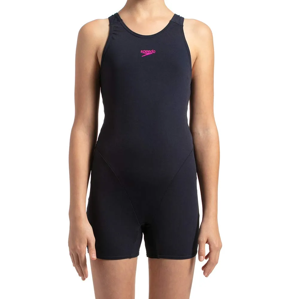 Speedo Girl's Essential Endurance+ Legsuit (True Navy/Electric Pink)