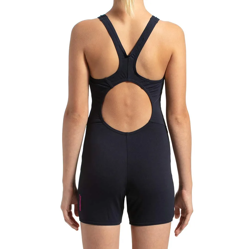 Speedo Girl's Essential Endurance+ Legsuit (True Navy/Electric Pink)