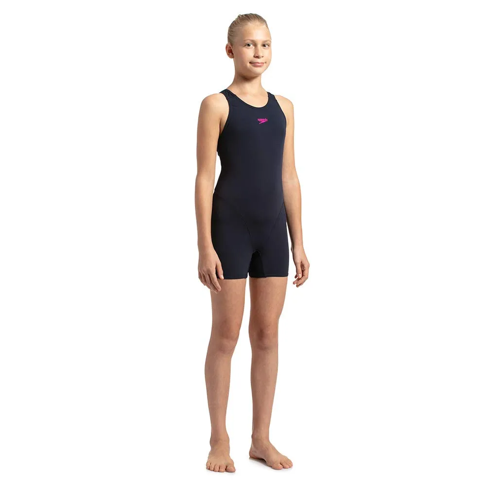 Speedo Girl's Essential Endurance+ Legsuit (True Navy/Electric Pink)