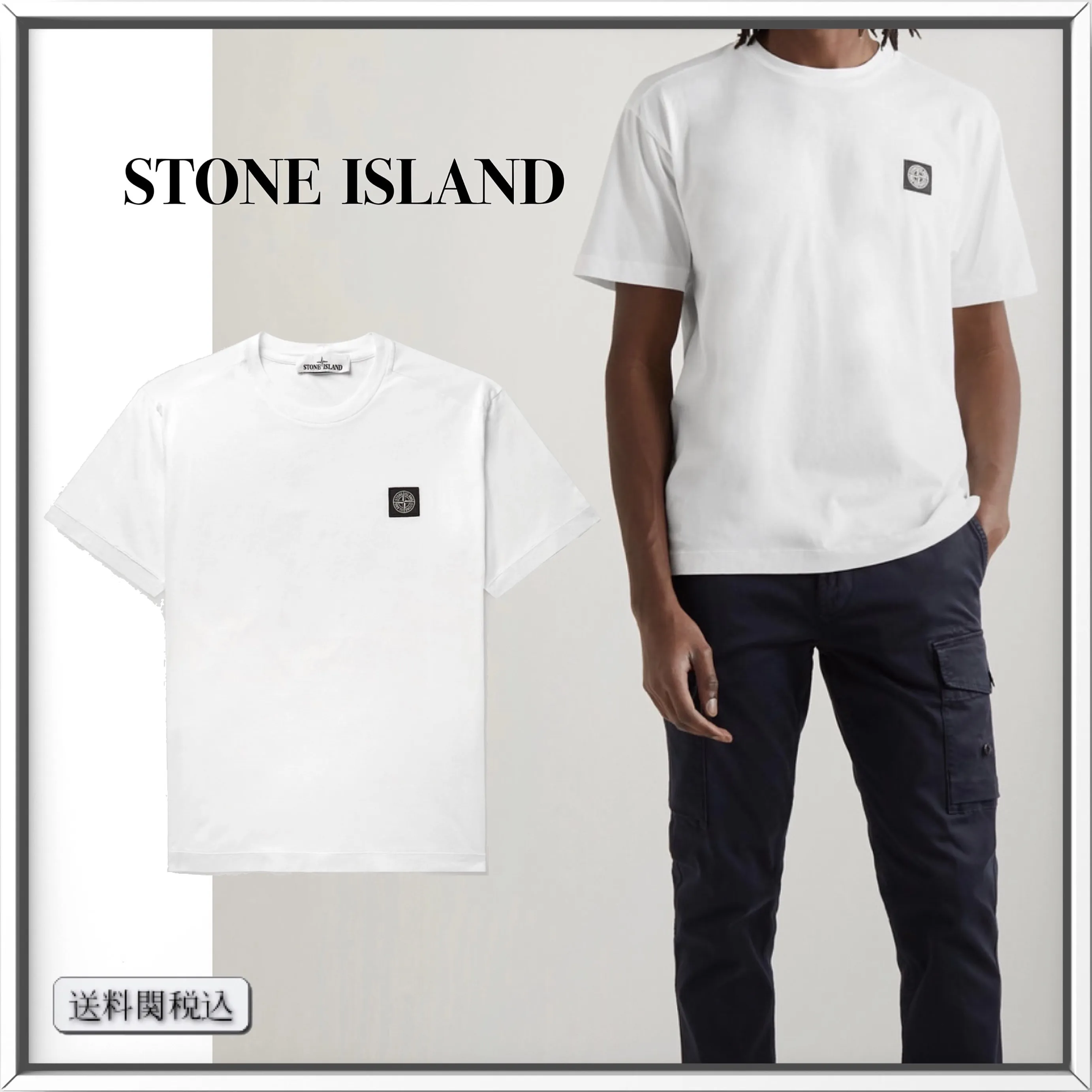 STONE ISLAND  |Plain Cotton Logo T-Shirts