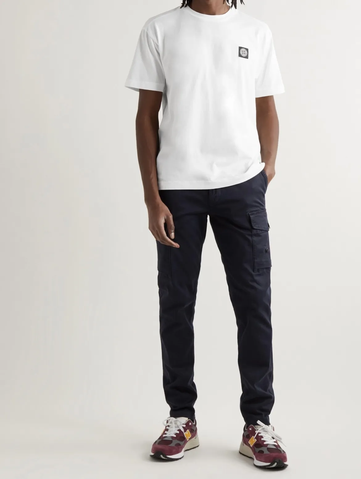 STONE ISLAND  |Plain Cotton Logo T-Shirts