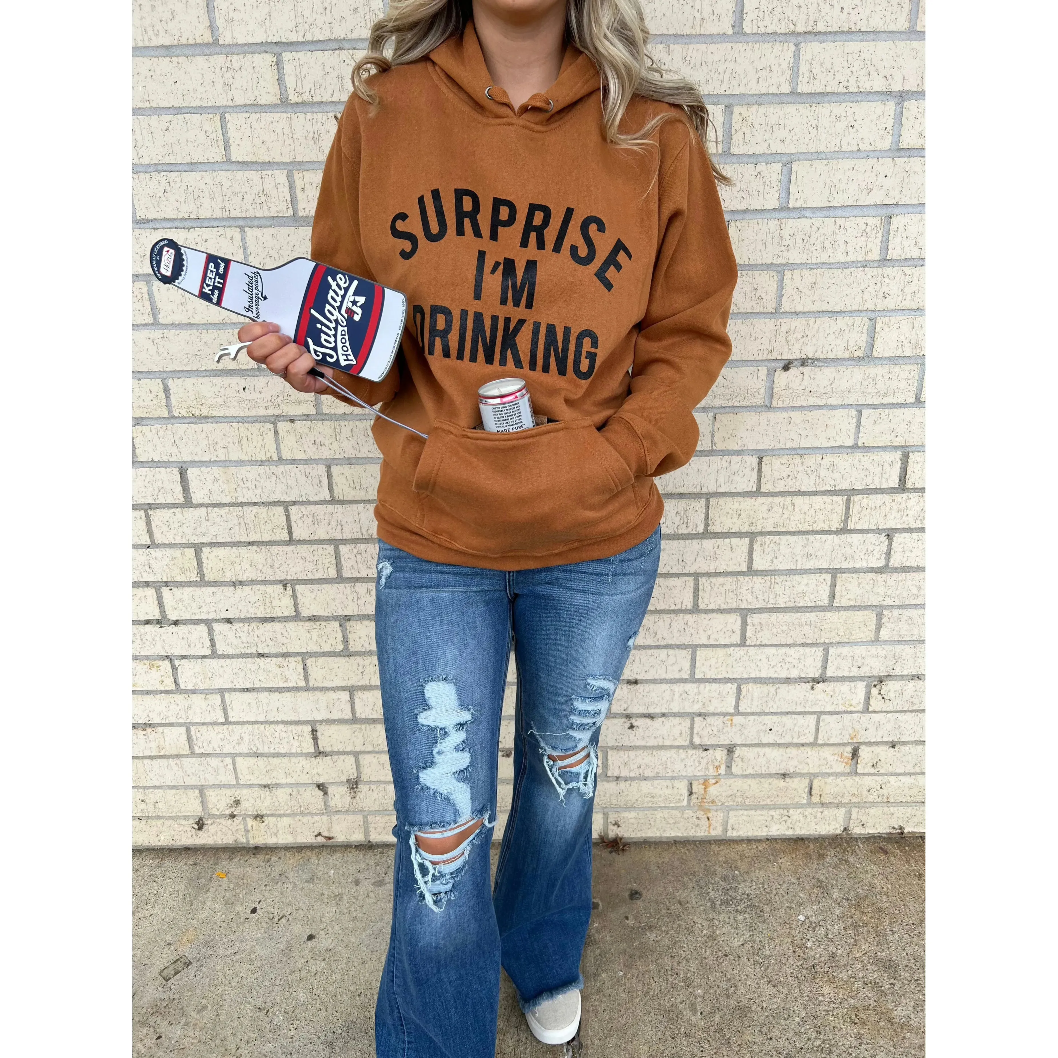 Surprise Hoodie with Koozie and Bottle opener